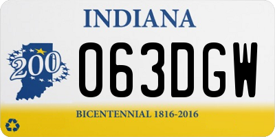 IN license plate 063DGW