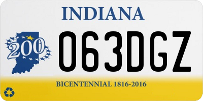 IN license plate 063DGZ
