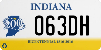 IN license plate 063DH