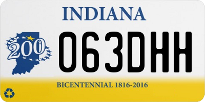 IN license plate 063DHH