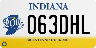 IN license plate 063DHL