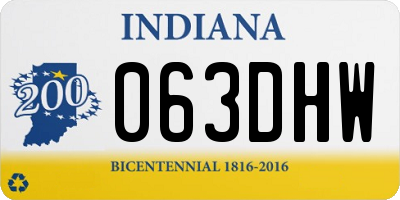 IN license plate 063DHW