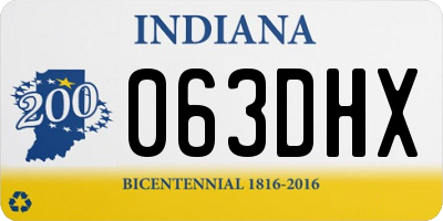 IN license plate 063DHX