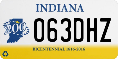 IN license plate 063DHZ