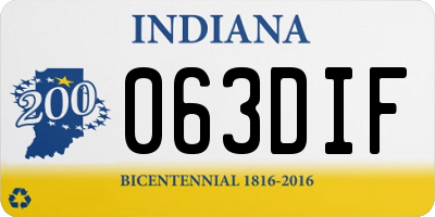 IN license plate 063DIF