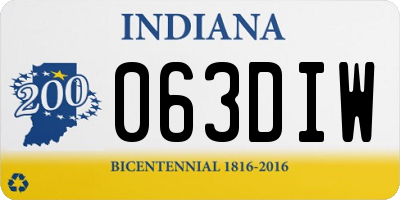 IN license plate 063DIW