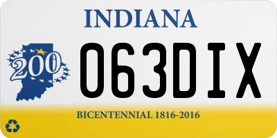 IN license plate 063DIX