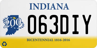 IN license plate 063DIY