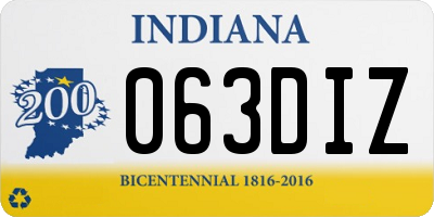 IN license plate 063DIZ