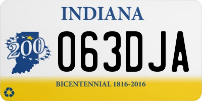 IN license plate 063DJA
