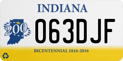 IN license plate 063DJF