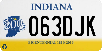 IN license plate 063DJK