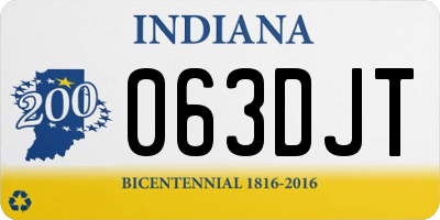IN license plate 063DJT
