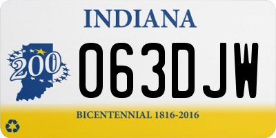 IN license plate 063DJW
