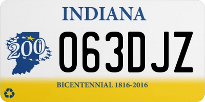 IN license plate 063DJZ