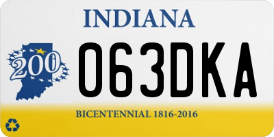 IN license plate 063DKA