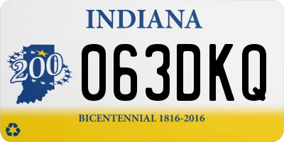 IN license plate 063DKQ
