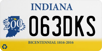 IN license plate 063DKS