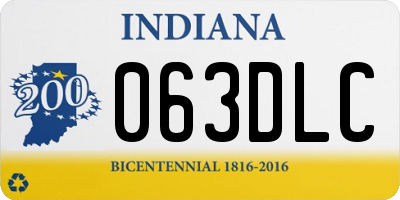 IN license plate 063DLC
