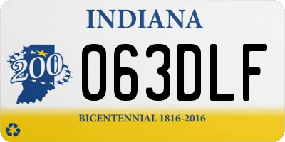 IN license plate 063DLF