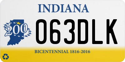 IN license plate 063DLK