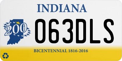 IN license plate 063DLS