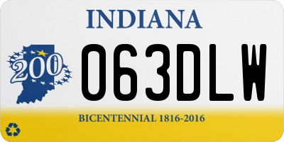 IN license plate 063DLW