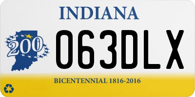 IN license plate 063DLX