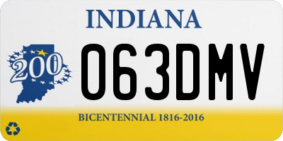 IN license plate 063DMV