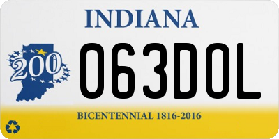 IN license plate 063DOL