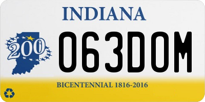 IN license plate 063DOM