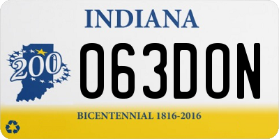 IN license plate 063DON