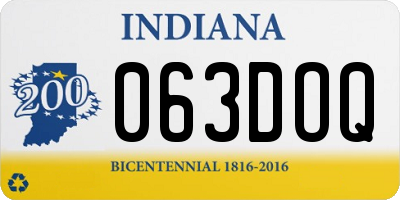 IN license plate 063DOQ