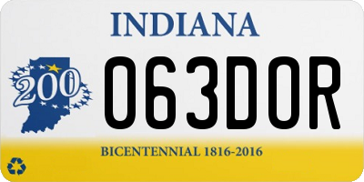 IN license plate 063DOR