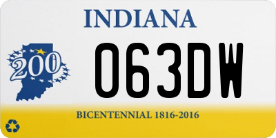 IN license plate 063DW