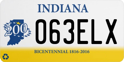 IN license plate 063ELX