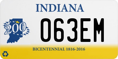 IN license plate 063EM