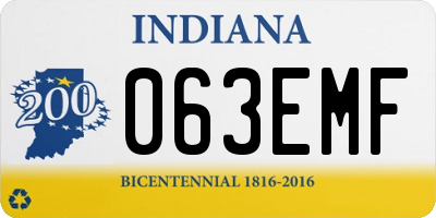 IN license plate 063EMF