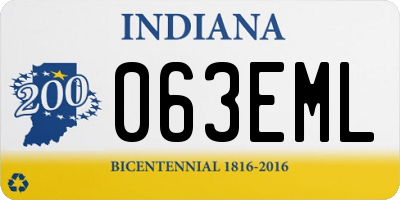 IN license plate 063EML