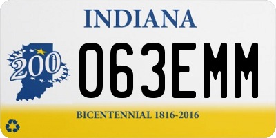 IN license plate 063EMM