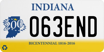 IN license plate 063END