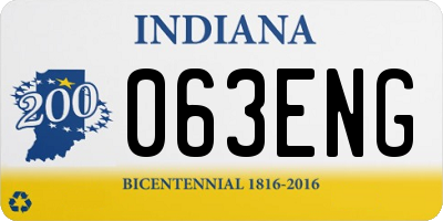 IN license plate 063ENG