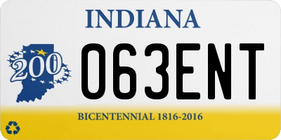 IN license plate 063ENT
