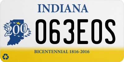 IN license plate 063EOS