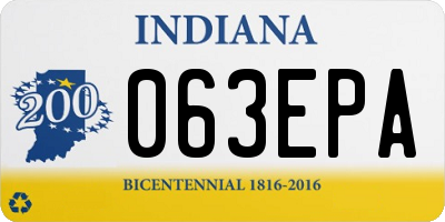 IN license plate 063EPA