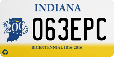 IN license plate 063EPC