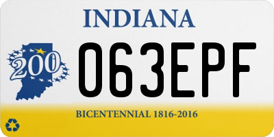 IN license plate 063EPF