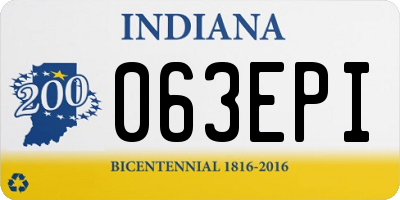 IN license plate 063EPI