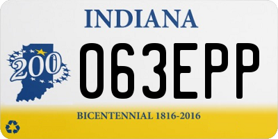 IN license plate 063EPP