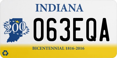 IN license plate 063EQA